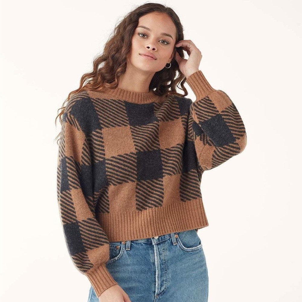 Splendid- Plaid Knit Sweater - Cashmere